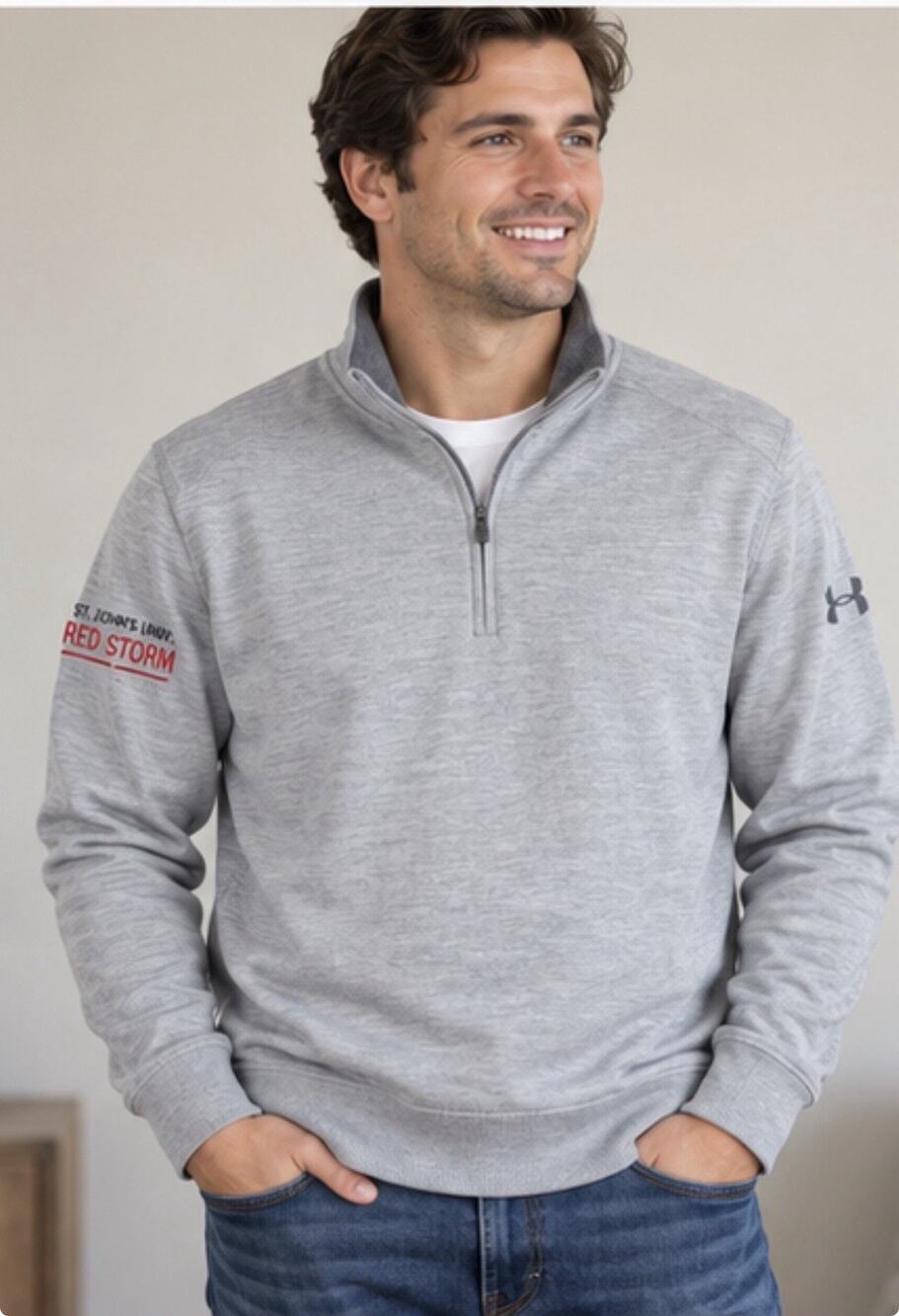 Under Armour St. John’s University Red Storm 1/4 Zip Sweater Men’s XL Gray